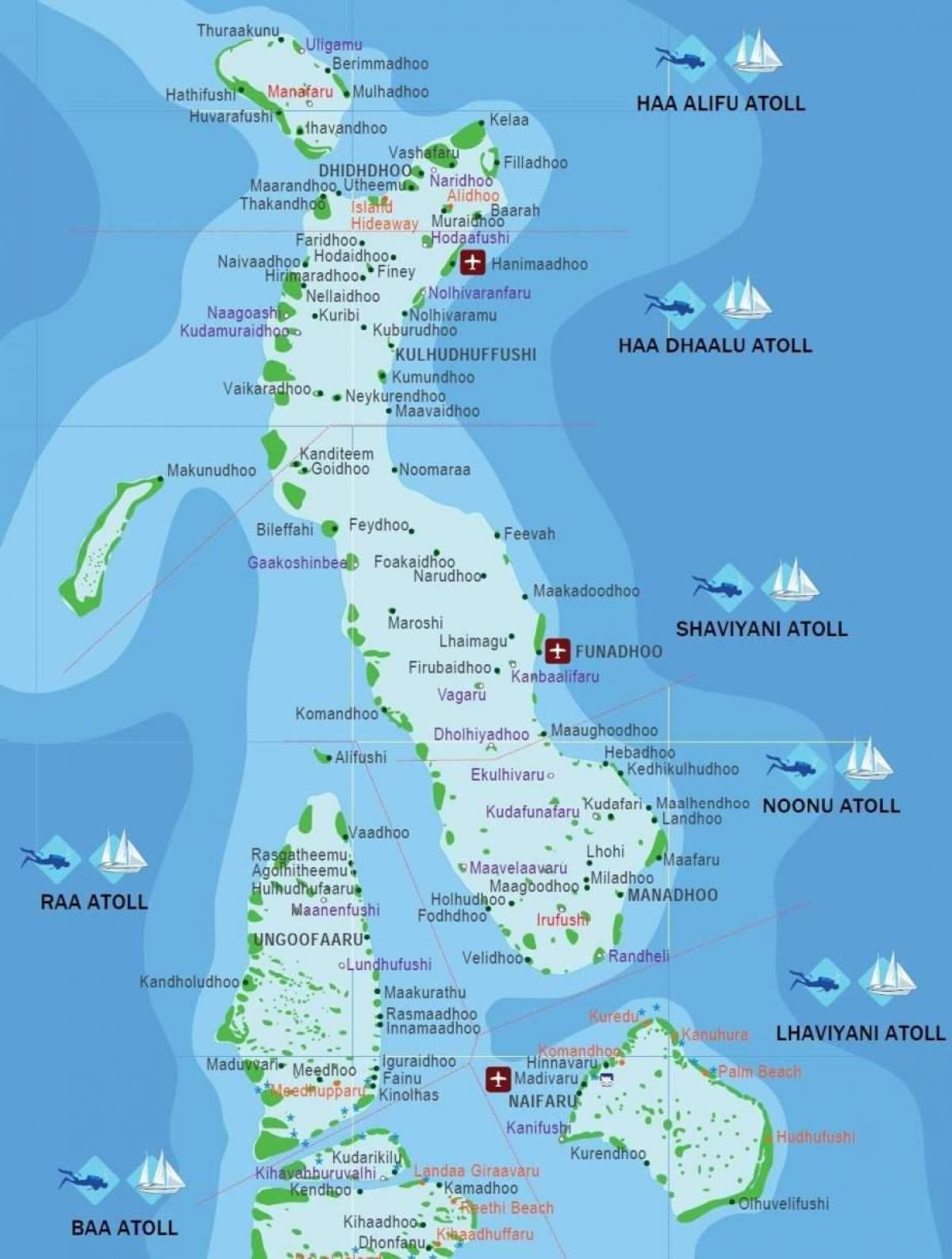 hartă completă a maldive