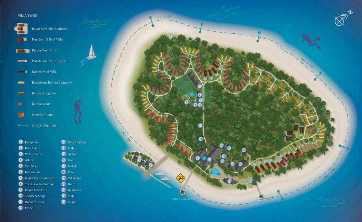 kurumba maldives resort hartă
