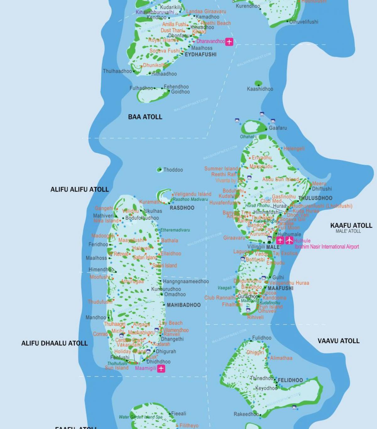 maldive aeroporturi hartă