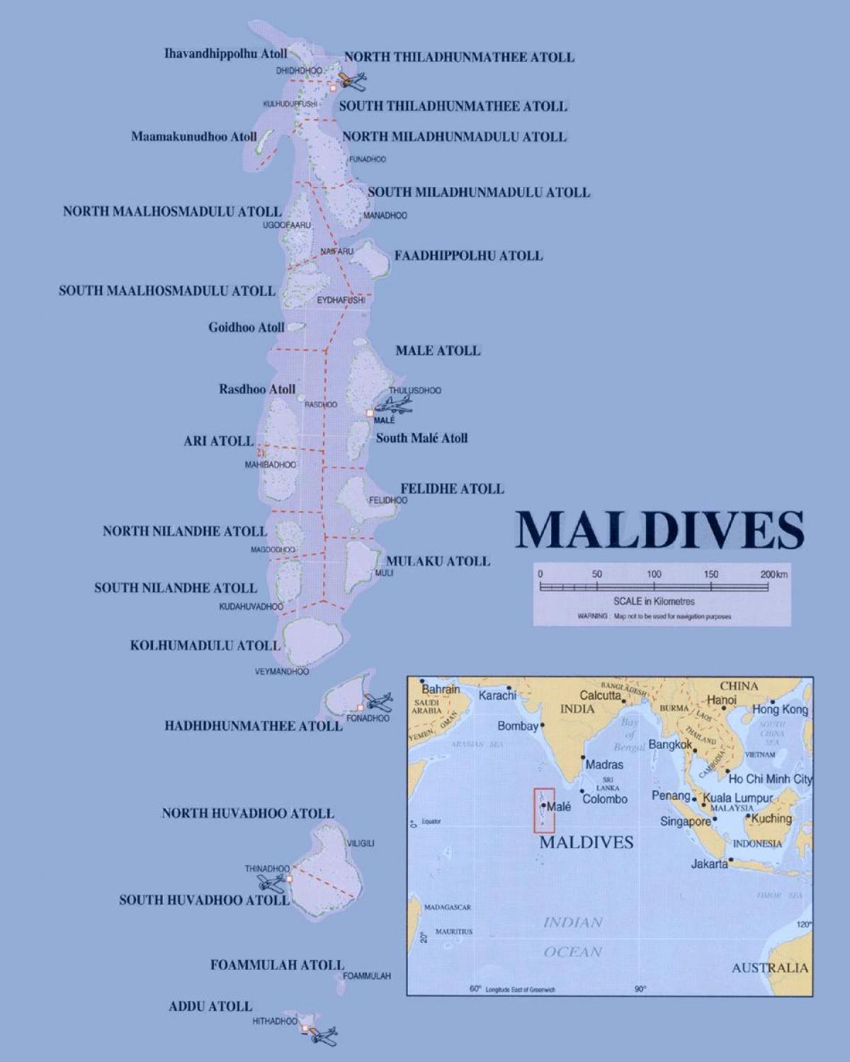 harta arată maldive