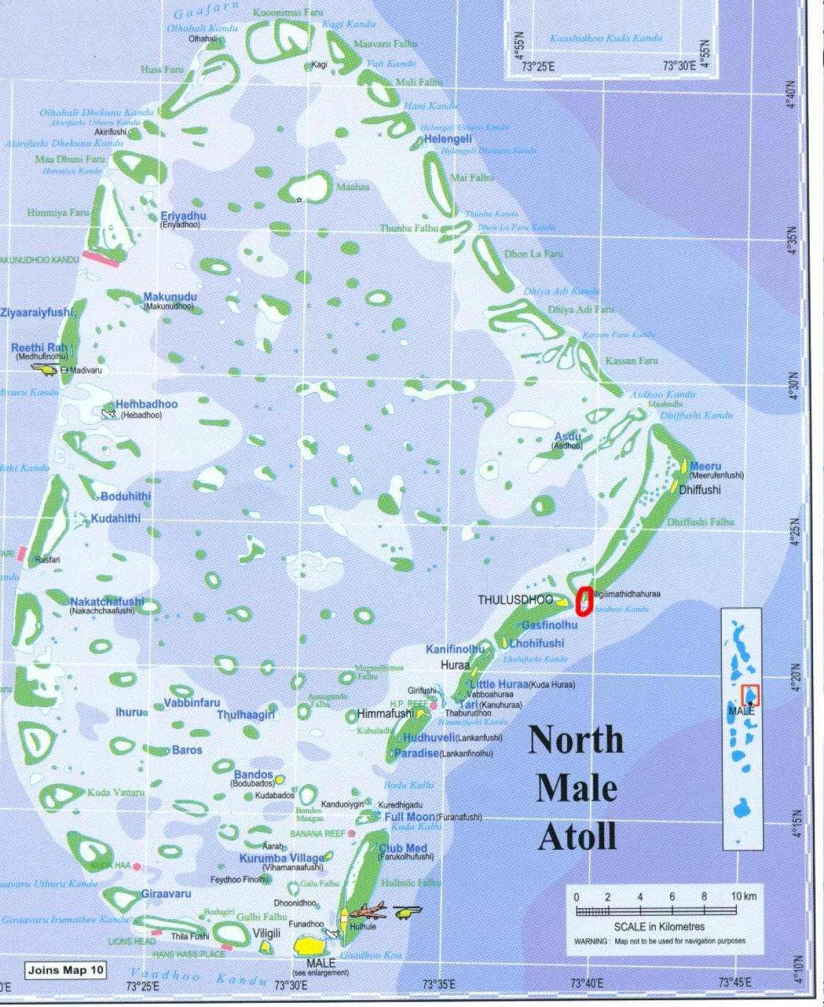 harta de nord male atoll maldive