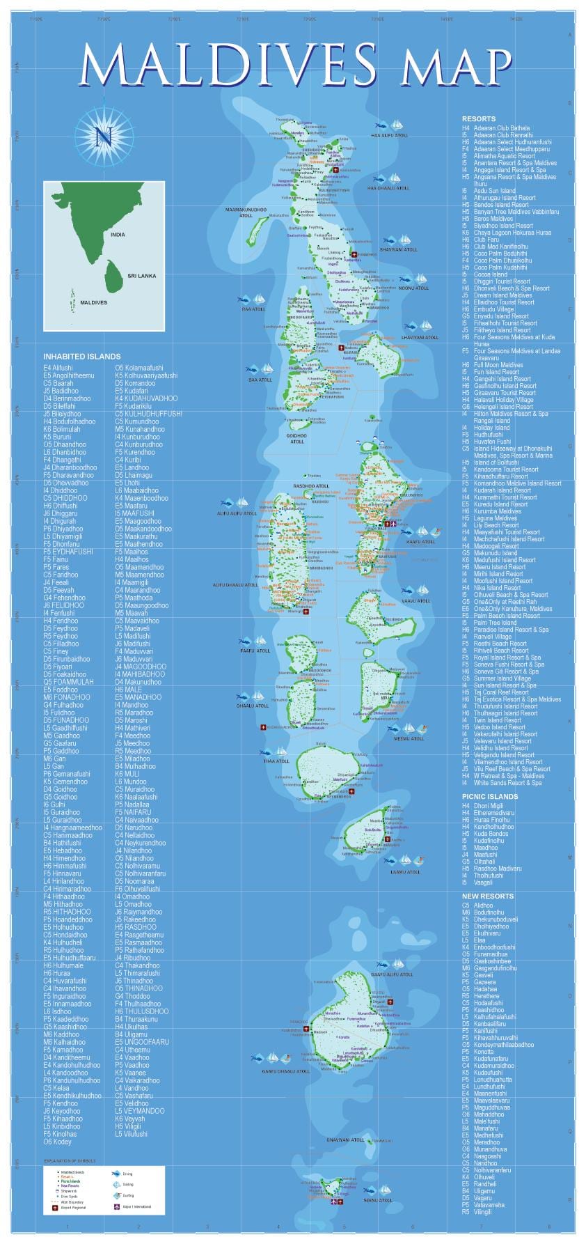 maldive harta geografică