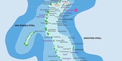 Harta maldive și în țările din jur